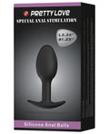 Pretty Love Pretty Love 3.34" Silicone Anal Plug w/Ball - Black
