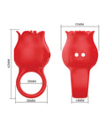 Pretty Love Pretty Love Jae Floral Ring Finger Vibrator - Red - Image 5
