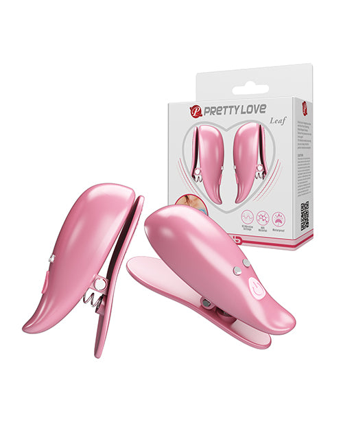 Pretty Love Pretty Love Leaf Wireless Vibrating Nipple Clamps - Pink
