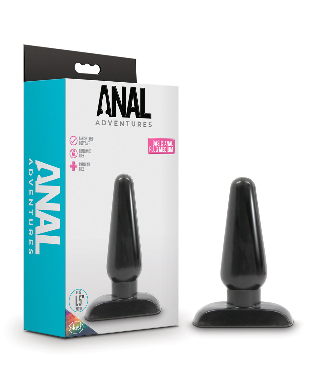 Anal Adventures Blush Anal Adventures Basic Anal Plug - Medium Black
