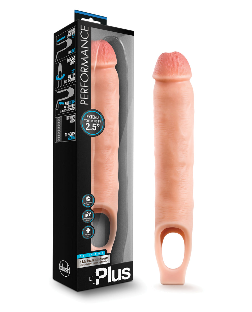 Performance Plus Blush Performance Plus 11.5" Silicone Cock Sheath Penis Extender - Flesh