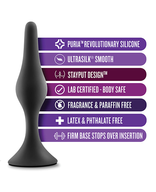 Anal Adventures Blush Anal Adventures Platinum Silicone Beginner Plug Kit - Black
