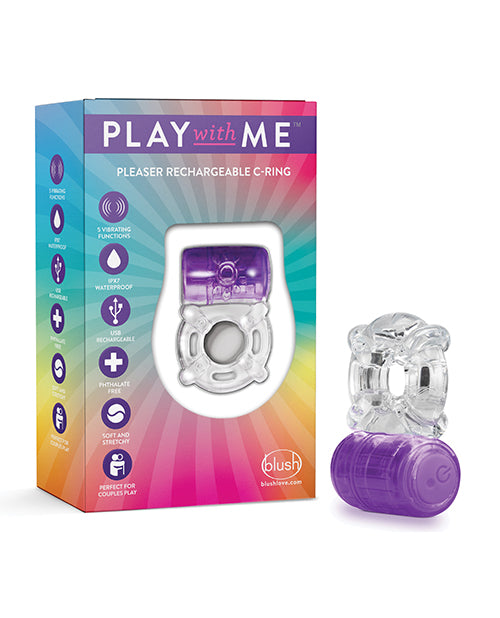 Play With Me Blush Play With Me Pleaser Rechargeable C Ring - Purple