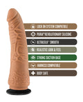 Lock On Blush Lock On 7.5" Hexanite Dildo w/Suction Cup Adapter - Mocha - Image 4