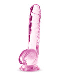 Naturally Yours Blush Naturally Yours 8" Crystalline Dildo - Rose - Image 2