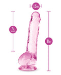 Naturally Yours Blush Naturally Yours 8" Crystalline Dildo - Rose - Image 4