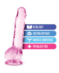 Naturally Yours Blush Naturally Yours 8" Crystalline Dildo - Rose - Image 5