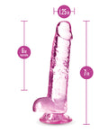 Naturally Yours Blush Naturally Yours 7" Crystalline Dildo - Rose - Image 4