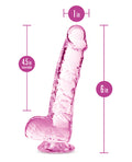 Naturally Yours Blush Naturally Yours 6" Crystalline Dildo - Rose - Image 2