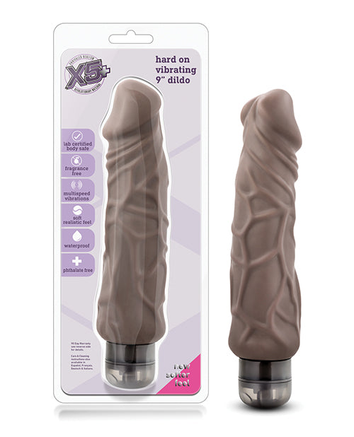 X5 Plus Blush X5 Plus Hard On Vibrating 9" Dildo - Brown