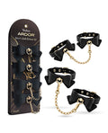 Not Regular Toys Blush Temptasia Ardor Wrist & Ankle Restraints w/Bow - Black