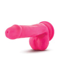 Neo Blush Neo 6" Dual Density Cock w/Balls - Neon Pink - Image 3