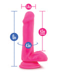 Neo Blush Neo 6" Dual Density Cock w/Balls - Neon Pink - Image 4