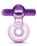 Play With Me Blush Play With Me Lick it Vibrating Double Strap Cockring - Purple - Image 2