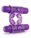 Play With Me Blush Play With Me Double Play Dual Vibrating Cockring - Purple - Image 3