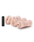 M for Men Blush M for Men Self Lubricating Vibrating Stroker Sleeve Kit - Vanilla Pack of 3 - Image 2