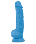 Neo Blush Neo Dual Density 7.5" Cock w/Balls - Neon Blue - Image 6