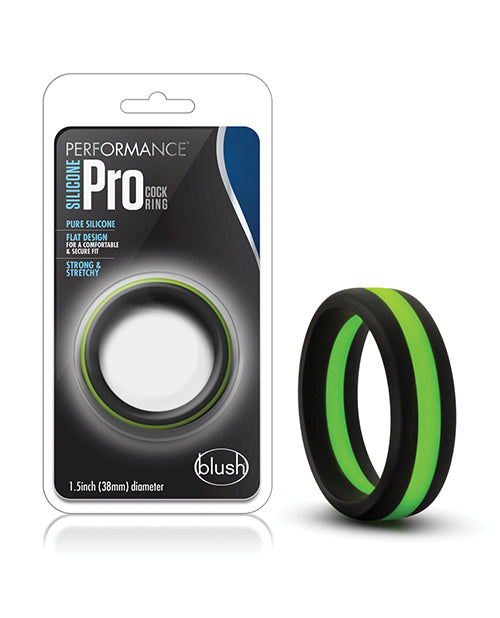 Performance Blush Performance Silicone Go Pro Cock Ring - Black/Green