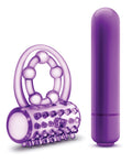 Play With Me Blush Play With Me the Player Vibrating Double Strap Cockring - Purple - Image 4