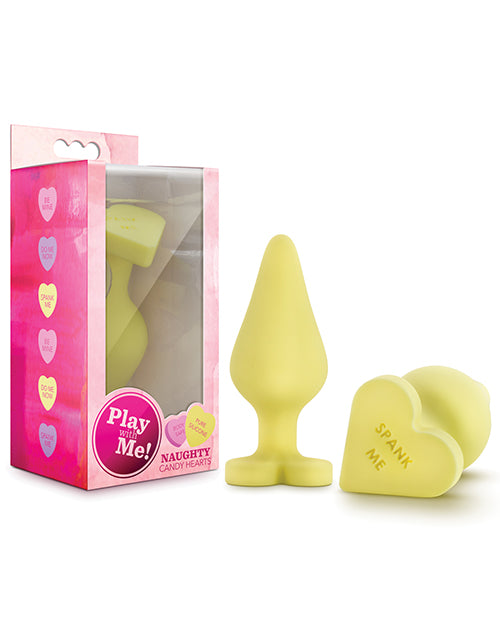 Play With Me Blush Play With Me Naughty Candy Heart Spank Me Plug - Yellow
