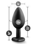 Temptasia Blush Temptasia Bling Plug w/Gem Small - Black - Image 5