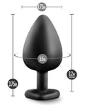 Temptasia Blush Temptasia Bling Plug w/Gem Large - Black - Image 5
