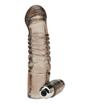 Blue Line Blue Line C & B 5.25" Vibrating Penis Enhancing Sleeve Extension - Smoke - Image 3