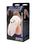 Blue Line Silicone Chastity Cage - White