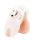 Blue Line Silicone Chastity Cage - White (2)