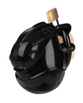 Blue Line Full Restraint Silicone Cock & Balls Chastity Device - 100% Coverage Black - Image 2