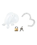 Blue Line Full Restraint Silicone Cock & Balls Chastity Device - 100% Coverage White - Image 4