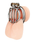Blue Line Stainless Steel Inverted Micro Jail Time Chastity Cage - Image 2