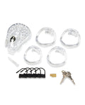Not Regular Toys Full Coverage Cock & Balls Locked Up Chastity Cage - Clear - Image 4