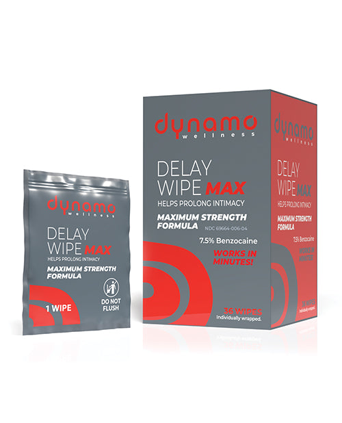 Not Regular Toys Dynamo Wellness Maximum Strength Delay Wipe 7.5% - 36 Pack