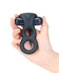 Lux Active Lux Active Triad 4.5" Vibrating Dual Ring w/Remote - Dark Blue - Image 4