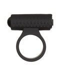 Power Bullet Cosmic Cock Ring w/Rechargeable Bullet - 9 Functions Black - Image 4