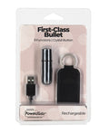 Power Bullet First Class Mini Rechargeable Bullet w/Crystal - 9 Functions Silver