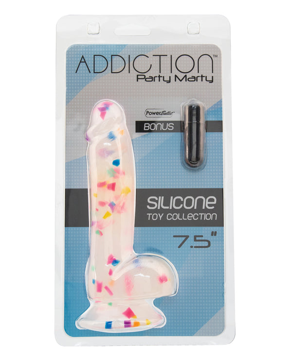 Addiction Addiction Party Marty 7.5" Dildo - Frost/Confetti