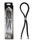 Bolo Bolo Cock Ring Leather Lasso Bead Slider w/Skull Tips - Black/Silver - Image 2