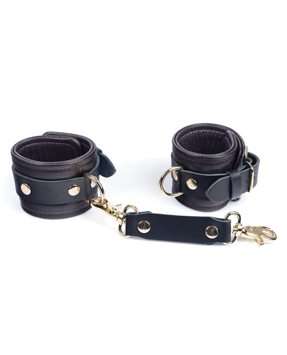 Spartacus Spartacus Wrist Restraints - Brown Leather w/Gold Accent Hardware