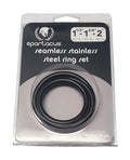 Spartacus Spartacus Seamless Stainless Steel C-Ring - Black Pack of 3