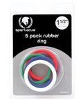 Spartacus Spartacus 1.5" Rubber Cock Ring Set - Rainbow Pack of 5