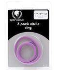 Spartacus Spartacus Nitrile Cock Ring Set - Purple Pack of 3