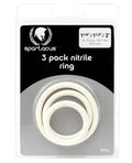 Spartacus Spartacus Nitrile Cock Ring Set - White Pack of 3