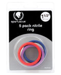 Spartacus Spartacus 1.5" Nitrile Cock Ring Set - Asst. Colors Pack of 5