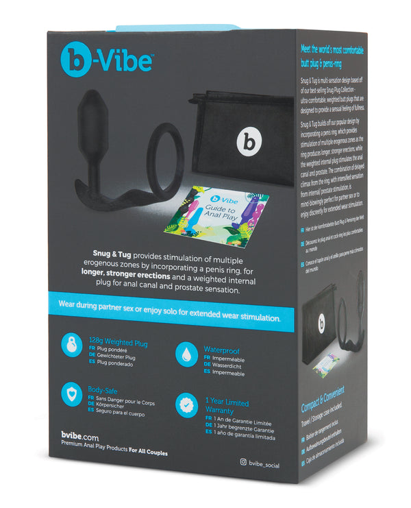 b-vibe b-Vibe Snug & Tug Weighted Silicone & Penis Ring - 128 g Black