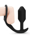 b-vibe b-Vibe Snug & Tug Weighted Silicone & Penis Ring - 128 g Black - Image 4