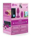 b-Vibe Remote Control Vibrating Jewel Plug (S/M) - Fuchsia (2)