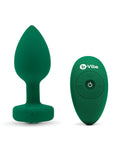 b-Vibe Remote Control Vibrating Jewel Plug (M/L) - Emerald Green (3)