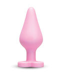 b-vibe B-Mine Butties - Silicone Butt Plug with Heart Base - Pink - Image 2